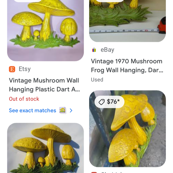 Vintage '70s Mushroom 3D Hanging Wall Art