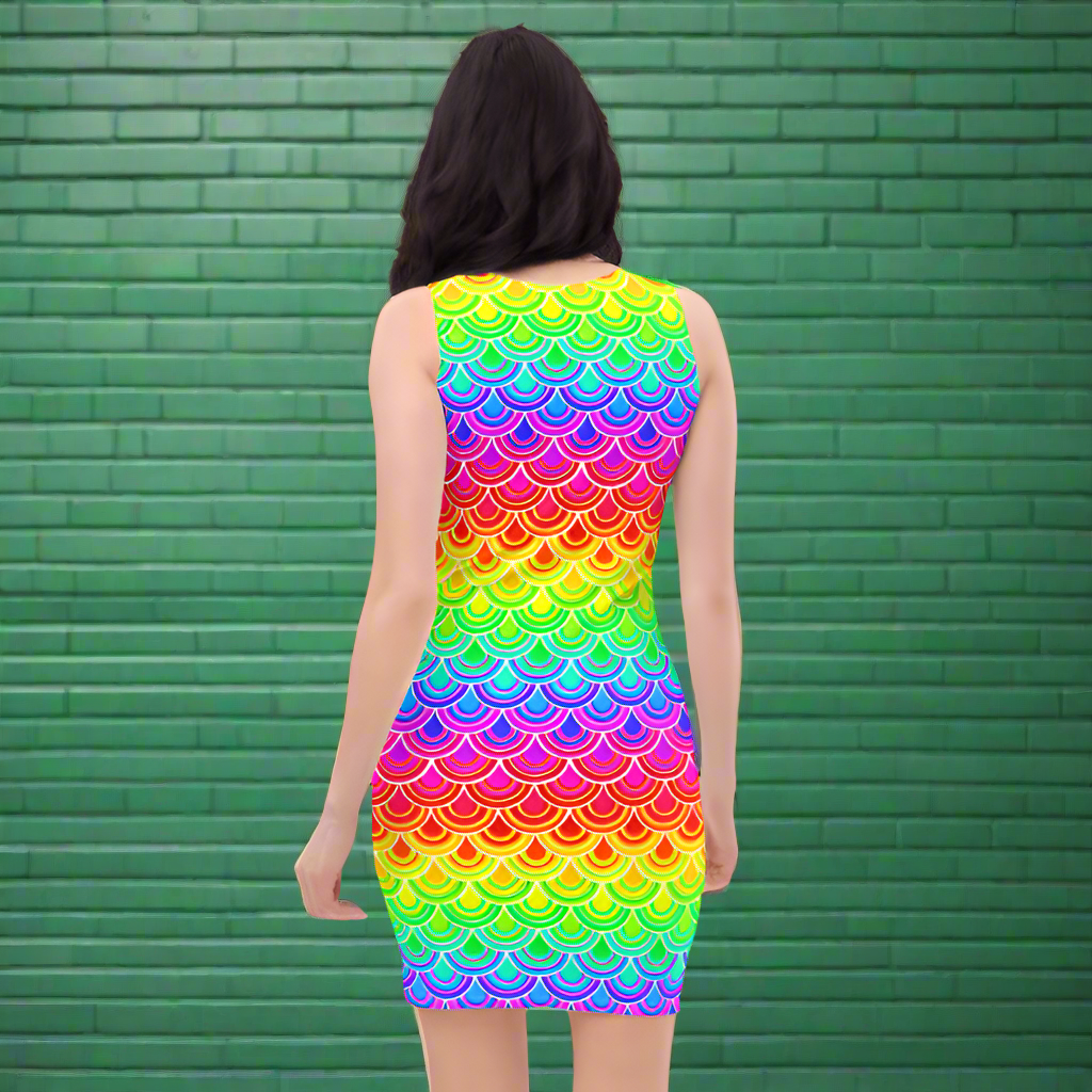 The Never-ending Rainbow body-con Dress