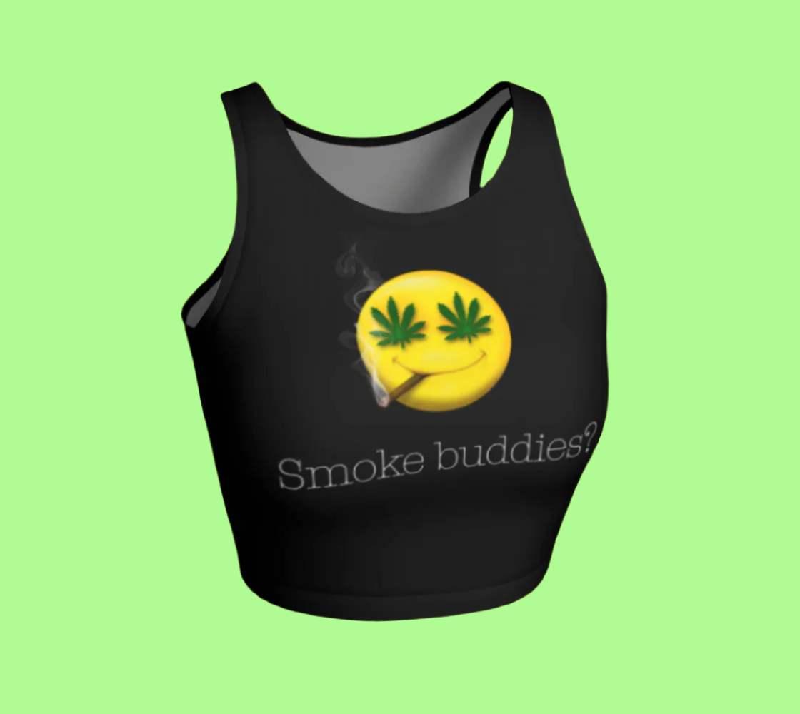 High Guy - Smoke Buddies? Black // Crop Top